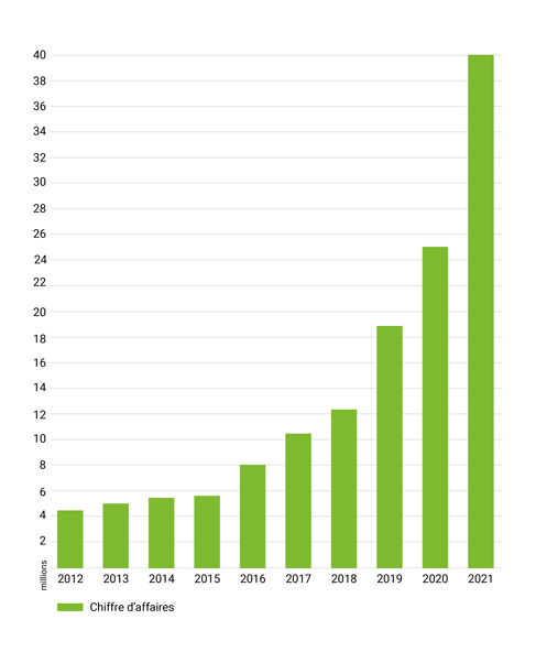 Evolution chiffre d'affaire - Cabot